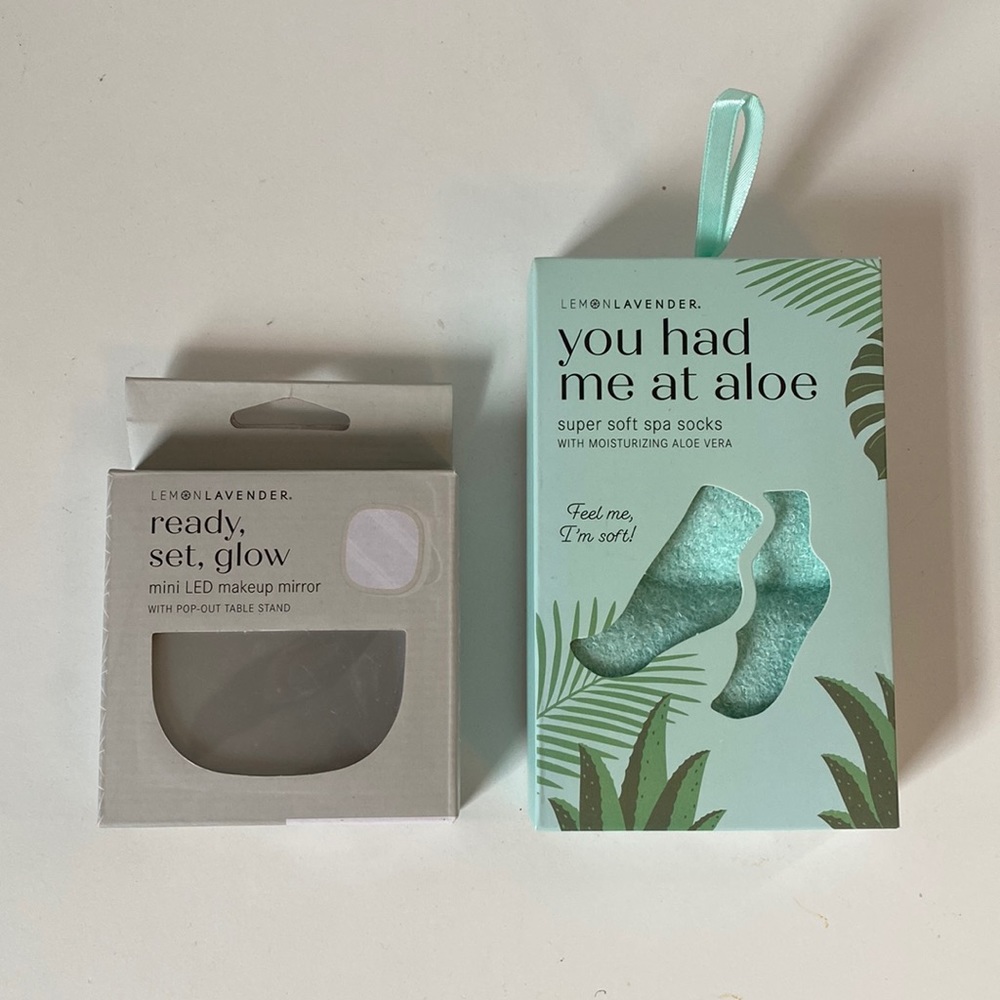 NWT Lemon Lavender Sock + Mirror Bundle
